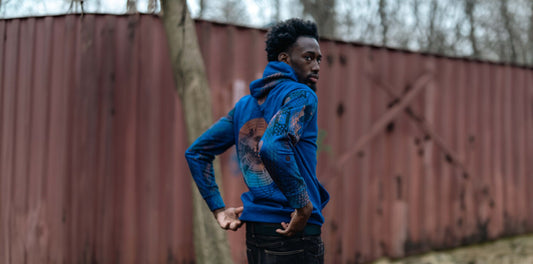 Blue Hoodie –  (Size M)