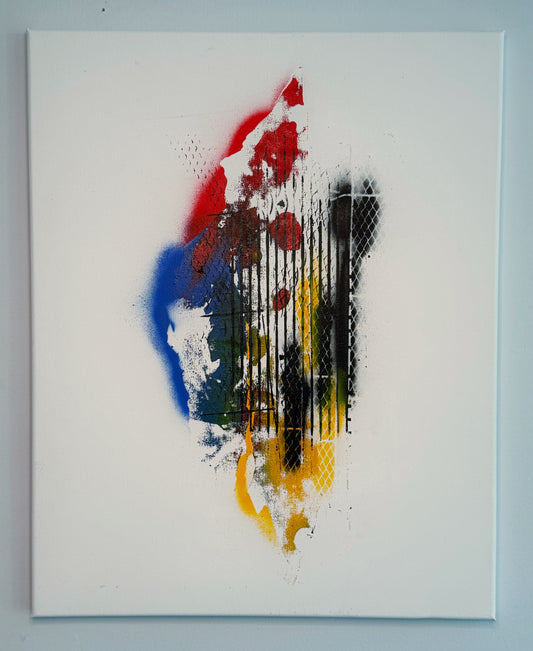From Body to Canvas: The Visual Metaphor of Immigration – Original Spray and Acrylic on Canvas