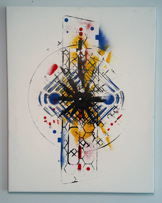From Body to Canvas: The Visual Metaphor of Immigration – Original Spray and Acrylic on Canvas